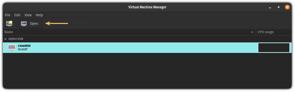 open the settings for VM in Qemu