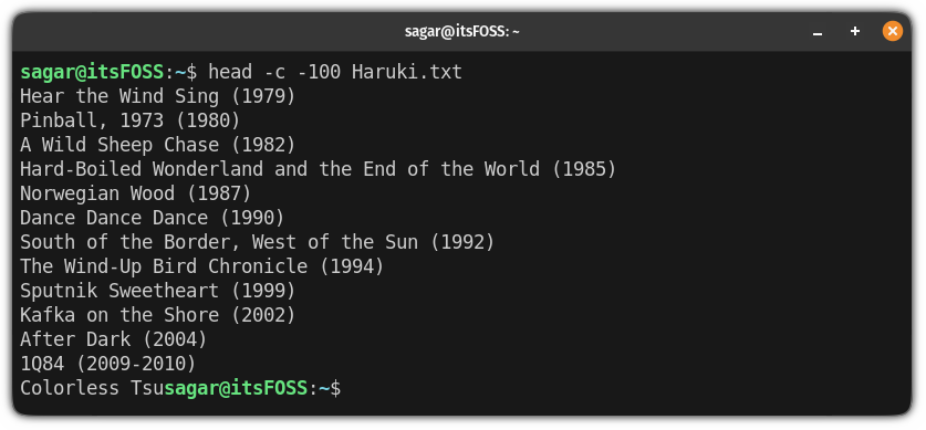 skip last N characters on the basis of the byte size using the head command