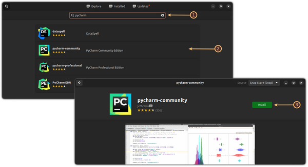 Install PyCharm from Ubuntu software center