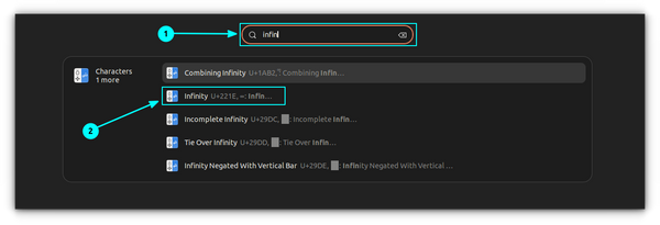 Type Infinity Symbol ∞ in Ubuntu and Other Linux