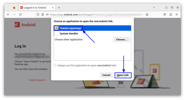 Openlink Button Example Open External Links in AppImage for Login
