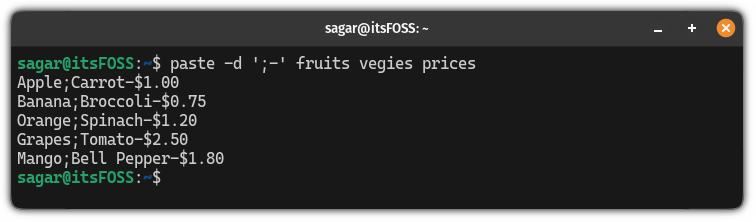 Paste Command Examples