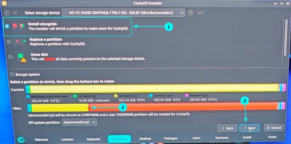 There is, by default an "Install alongside" option. You have to select it, then set the storage for operating systems using the slider. Then click next.