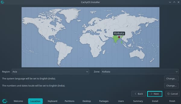 Set Location details and click next