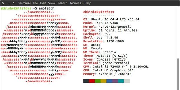 System information in Linux terminal