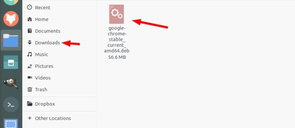 Google Chrome Deb Arquivo no Ubuntu