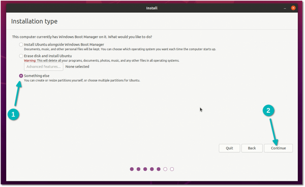 choose something else installing ubuntu