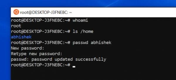 resetting wsl password