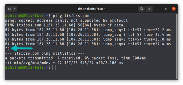 stop a program linux terminal