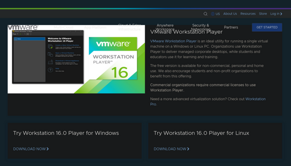 download vmware workstation player