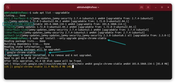 update single package ubuntu
