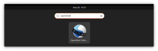 openshot application in ubuntu activities overview