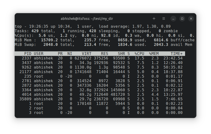 top command ubuntu