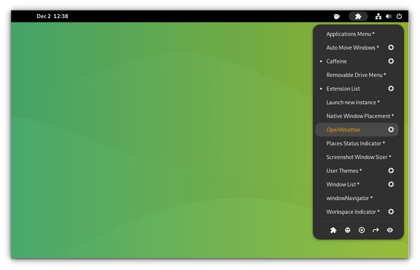 Liste d'extension Une extension GNOME pour gérer vos extensions installées