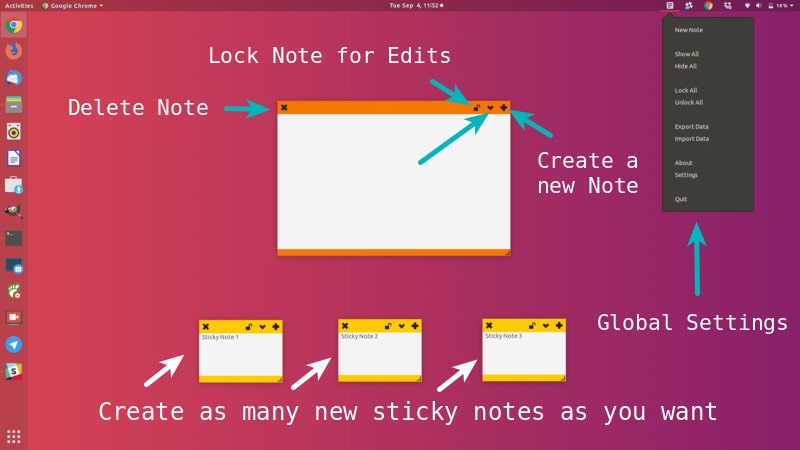 Get sticky notes for Ubuntu with indicator stickynotes