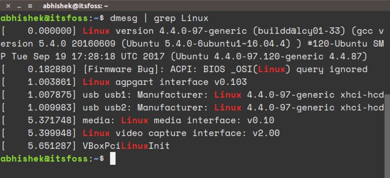 Checking Linux kernel version in command line