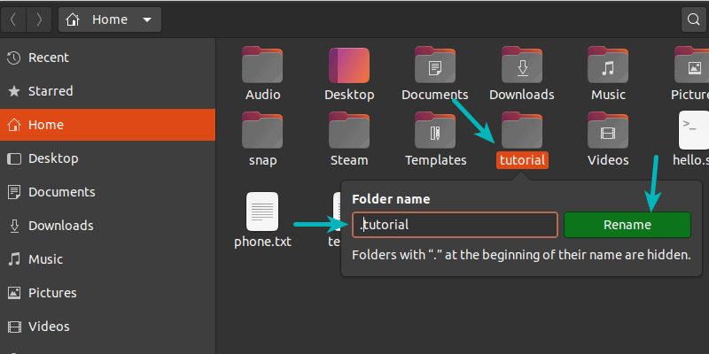 Hide Folders Ubuntu Linux