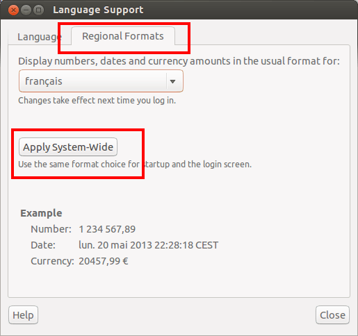 Fix Dates And Numbers Showing In Different Language In Ubuntu 13.04