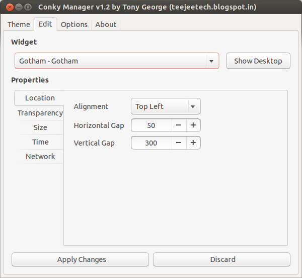 Use Conky in GUI with Conky Manager