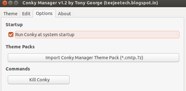 Use Conky in GUI with Conky Manager