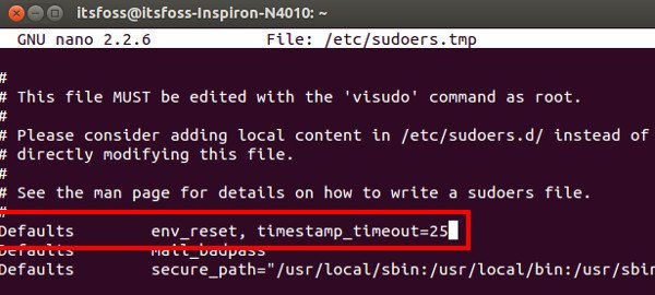Change sudo password timeout in Ubuntu