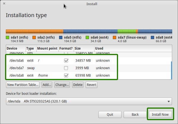 install elemnetray OS luna after creating partition