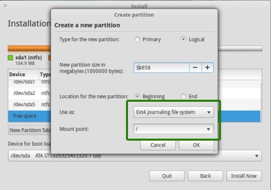 root partition