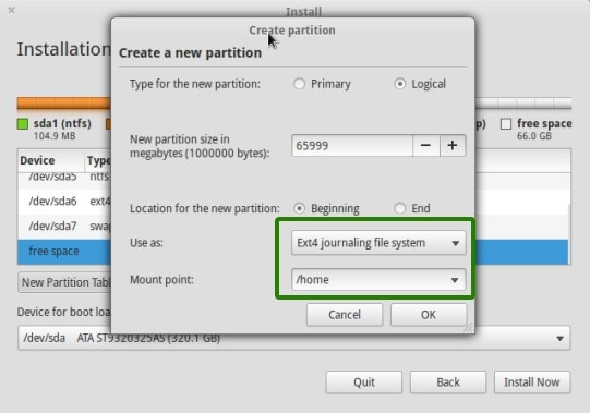 home partition