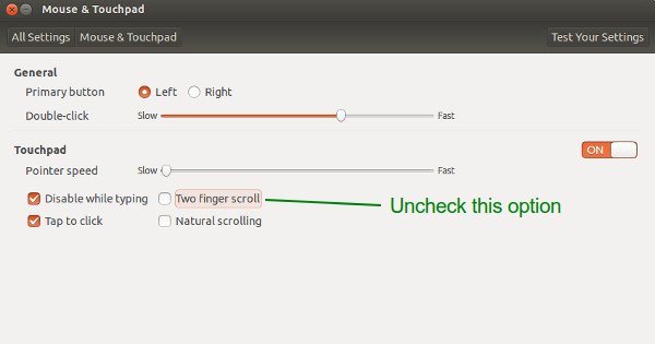 Enable edge scrolling in Ubuntu 13.10