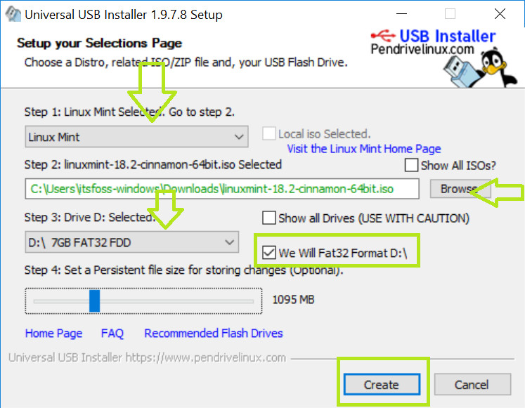 Create live USB of Linux Mint in Windows