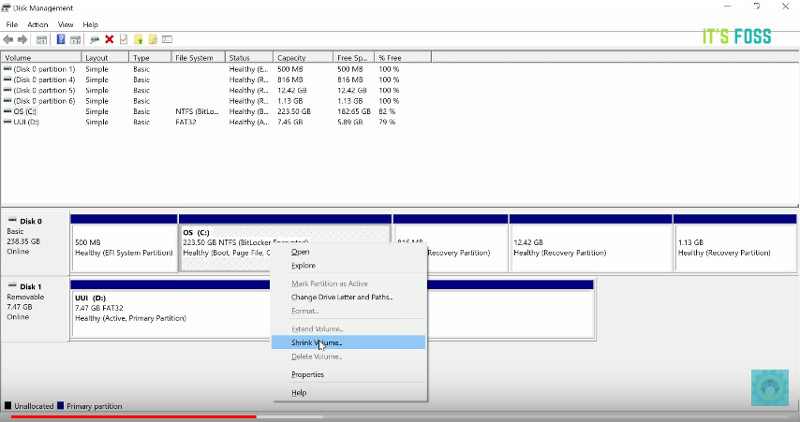 Create disk partition to dual boot Linux Mint and Windows 10