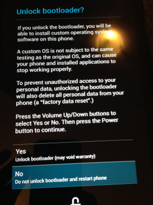 How to unlock bootloader of Nexus 7 2013 in Linux