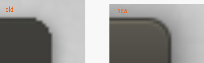Antialiased window corner is one of the new features in Ubuntu 14.04