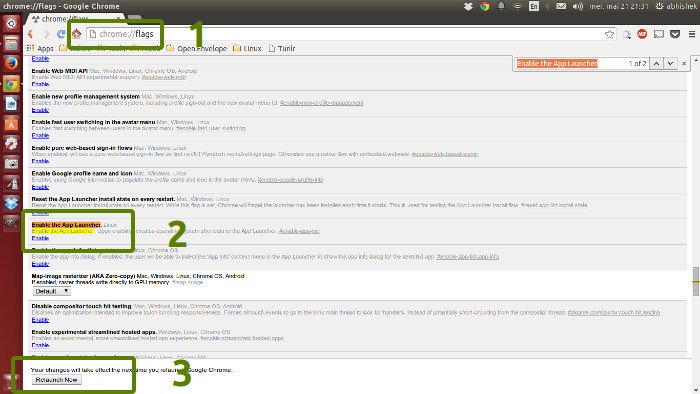 install chrome app launcher in Ubuntu Linux