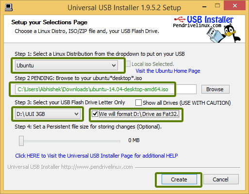 Create live USB of Ubuntu 14.04 in Windows 8