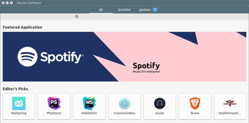 Spotify is available as Snap in Ubuntu Software Center