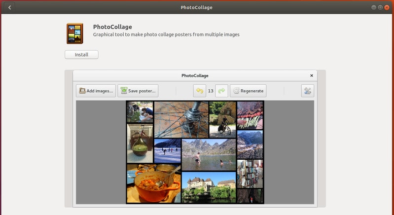 PhotoCollage collage maker in Ubuntu Linux