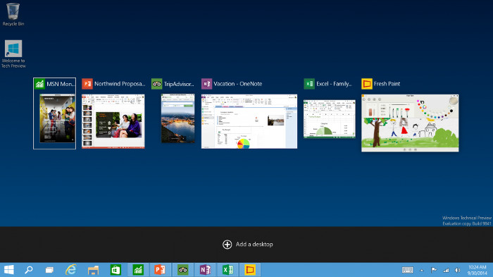 Task view in Windows 10
