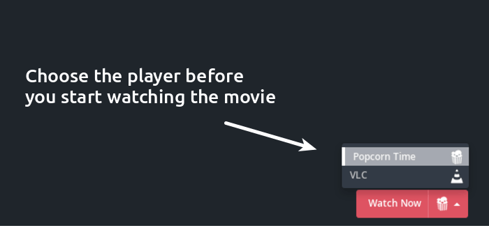 Change media player in Popcorn Time