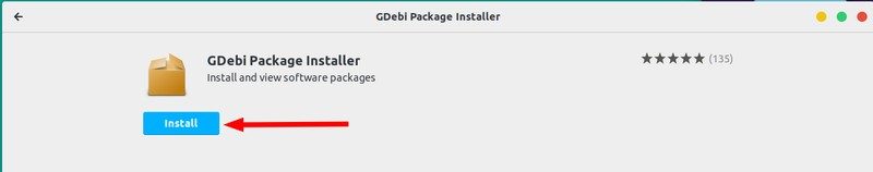Install Gdebi from Software Center