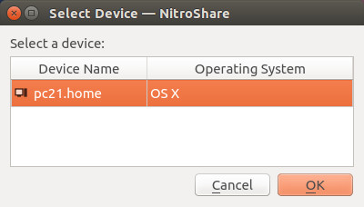 NitroShare Linux Mac OS X