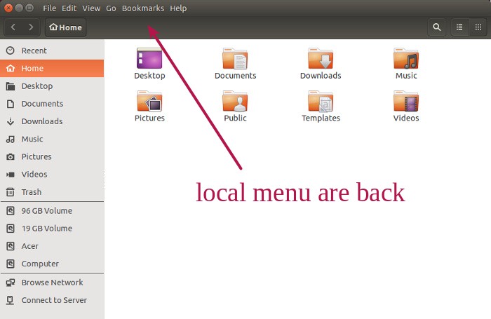 Local menus in Ubuntu 15.04