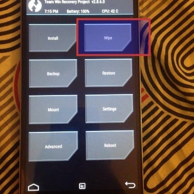 Wipe data from OnePlus recovery
