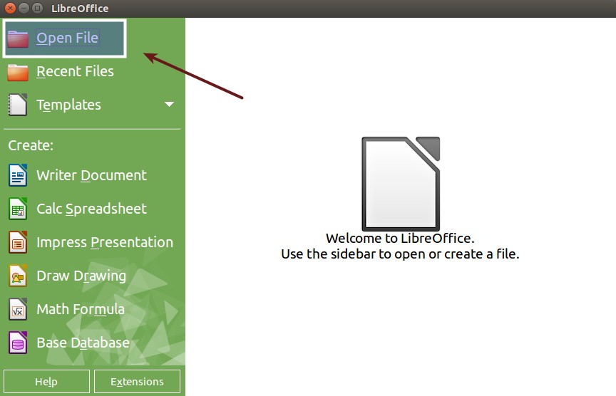 Open PDF files in LibreOffice