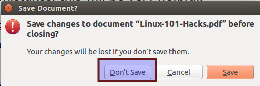 don't save edited pdf files in Linux