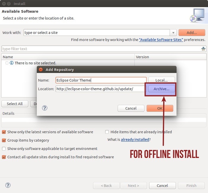 Offline plugin installation in Eclipse