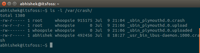 system crash reports in Ubuntu