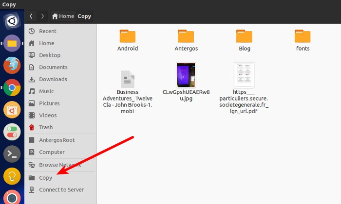 Add bookmark in Ubuntu