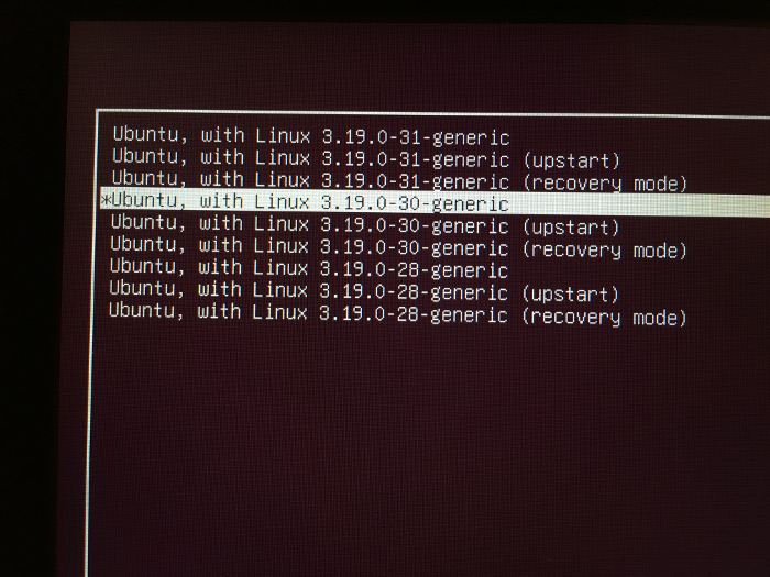 choose kernel in ubuntu