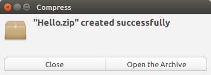 Successfully compressed files in Ubuntu Linux